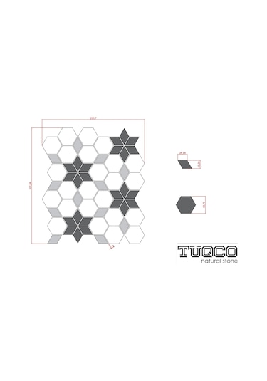 Tuqco Doğaltaş Starline Traverten Mix Honlu Mermer Mozaik