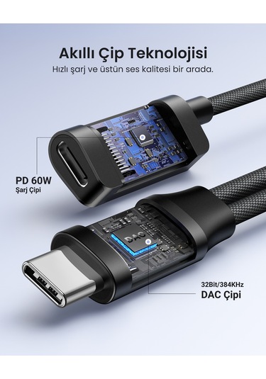 Ugreen Mangetic Usb-c To Aux 3.5mm Hi-res Audio Dac Chip Audio Adaptör, 25837