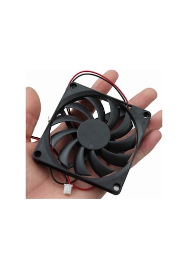 80x80x10 mm. 12V DC Sessiz Fırçasız Motor Super Slim Kare FAN