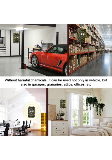 Skycity Araçta Kedi, Fare, Sincap İçin Ultrasonik Uyarıcı - 3 Besleme Seçeneği 12v Araç, Usb, Pil - Siyah Abs Malzeme