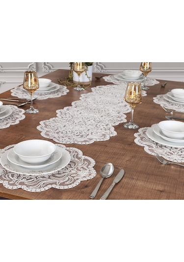 Amerikan Servis Supla ve Runner Seti 6 Kişilik Set Çok Renkli