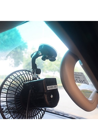 Besthome1 12 V 8 İnç Araç Taşınabilir Fan Araba Masası Mini Klima Döner Braket Vantuz