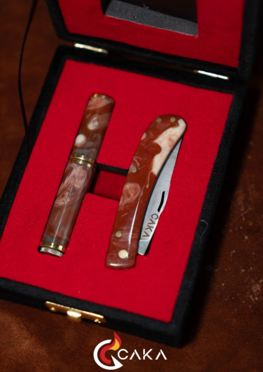 Caka Lighter Orıgın Premium Çakı & Çakmak Seti Rose