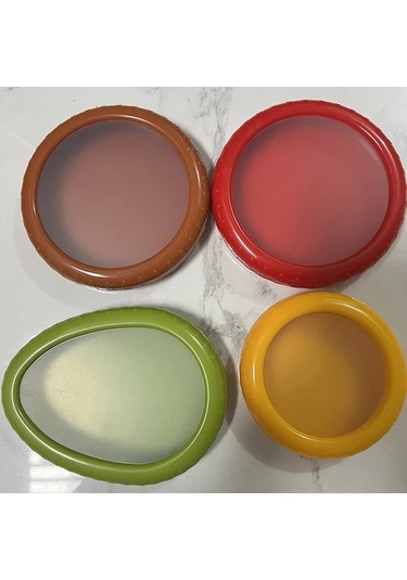 Brightnova 4 Parça Büyük Kapasiteli Kırmızı Yeşil Sarı Turuncu Meyve Saklama Kutusu Taze Tutucu Hava Geçirmez Bpa Free Buzdolabı Organizasyonu İçin Dayanıklı Abs Plastik -