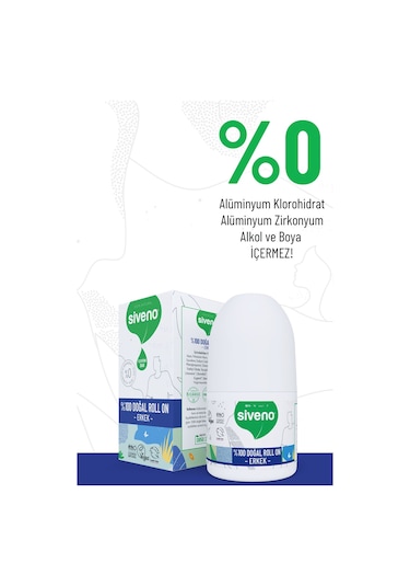Siveno %100 Doğal Roll On Erkek Deodorant Ter Kokusu Önleyici Bitkisel Leke Bırakmayan Vegan 50 ML