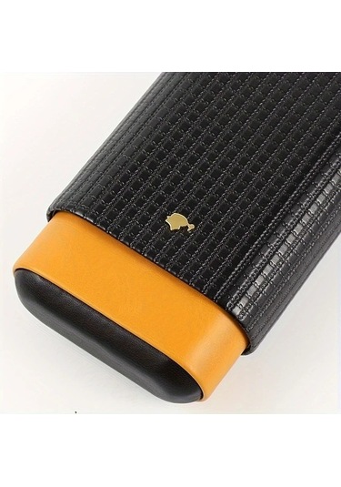 Besthome1 Sarı Siyah Seyahat Sigara Kutusu, Erkekler İçin Dayanıklı Üç Parmak Sigara Tutucu, Hediye