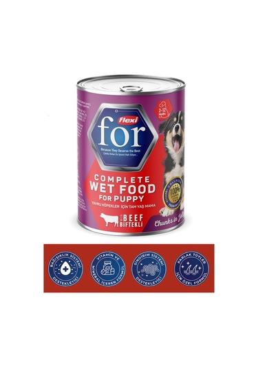 Biftekli Yavru Köpek Yaş Maması 400 Gr - Kolajen Destekli 2-12 Ay