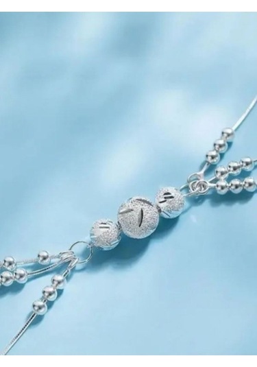 925 Ayar Gümüş Boncuk Top Bileklik