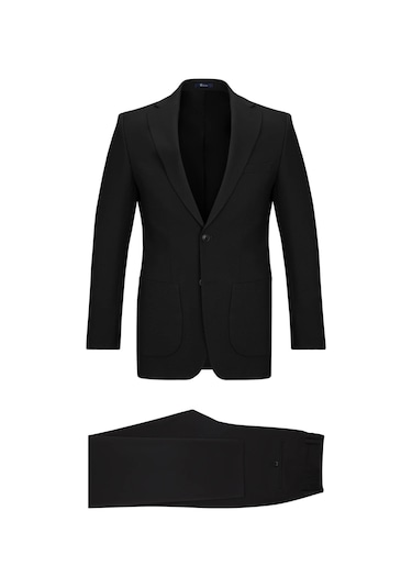 Hatemoğlu Siyah Slim Fit Mono Yaka Casual Takım Elbise 2963561 Siyah