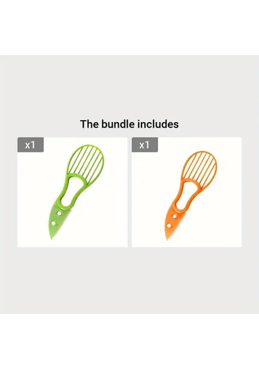 Chenkestoreone Yeşil Ve Turuncu Avakado Dilimleyici 3ü 1 Arada Pratik Ev Ve Dış Mekan Kullanımı Yeşil + Turuncu