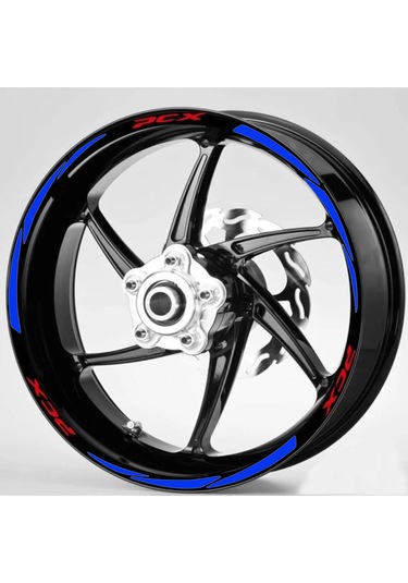 Yeni Özel Motosiklet Jant Şeridi Pcx Kırmızı Yazılı Mavi Sağ-sol/ön-arka