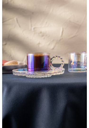 Emsan Muhabbet 100 Ml 6'lı Kahve Fincan Takımı renkli