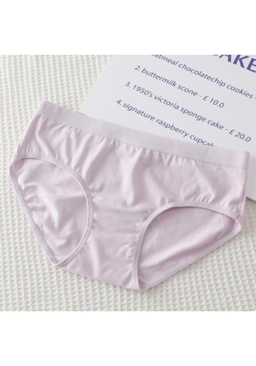 Mor Kadın Tamamı Pamuklu İç Giyim Trackless Rahat Nefes Alabilir Basit Tatlı Düz Renk Pantolon Mor