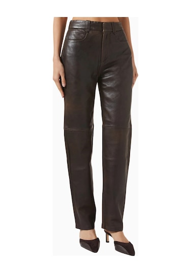 Represent Drive Pants, Lüks Deri Trousers İle Modern Ve Zarif Stil Kahverengi