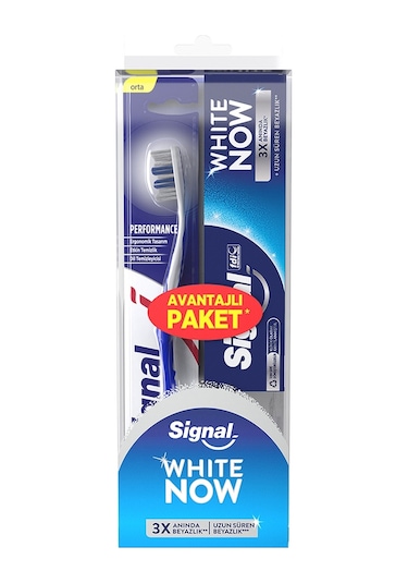 Signal White Now Diş Macunu 75 ML + Performans Diş Fırçası Mavi