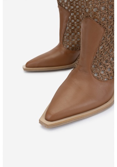 Valmenti Kadın Deri & Tekstil Taba Deri Topuklu Çizme 472 1194 Bn Czm Y25 Taba Dr Taba