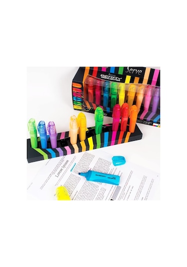 Serve Berry Fosforlu Kalem 12 Renkli Set Sv-Brfk12Ktfrps Çok Renkli