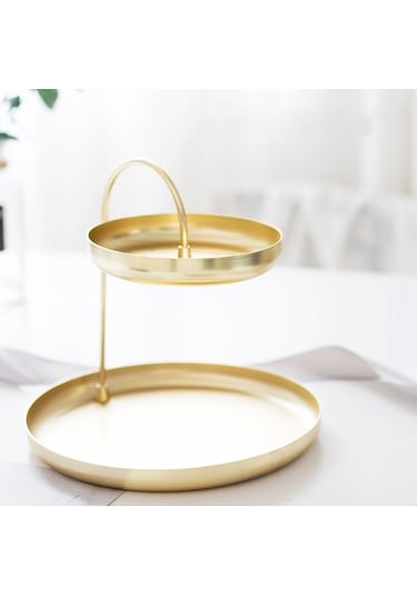 Sones Çift Katmanlı Tepsi Mücevher Rafı Anahtar Ruj Kozmetik Şifonyer Depolama Tepsisi Çift Katmanlı