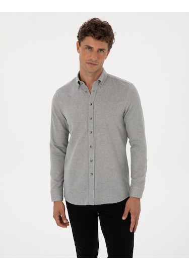 Pierre Cardin Erkek Gri Gömlek Desenli 50316768-vr024 Gri
