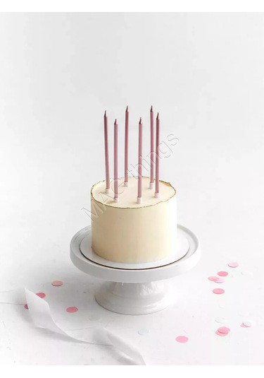 Mag Things Uzun Şekilli Pembe Mum Seti 12 Parça 236053383 Diğer