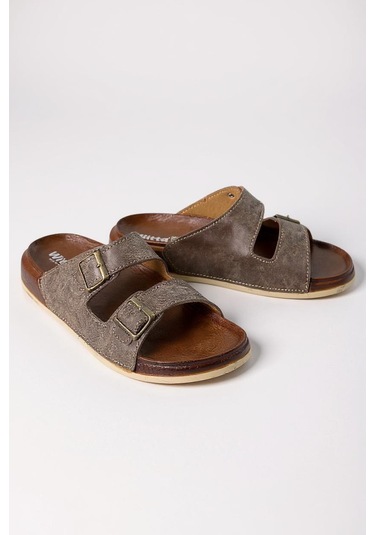 Wt 55201 Rahat Tabanlı Unisex Yazlık Günlük Hafif Tokalı Terlik Vizon