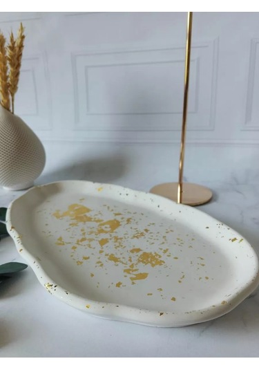 Cre Art Dekoratif Stand Alçı Aksesuar Tepsi 150202710 Gri