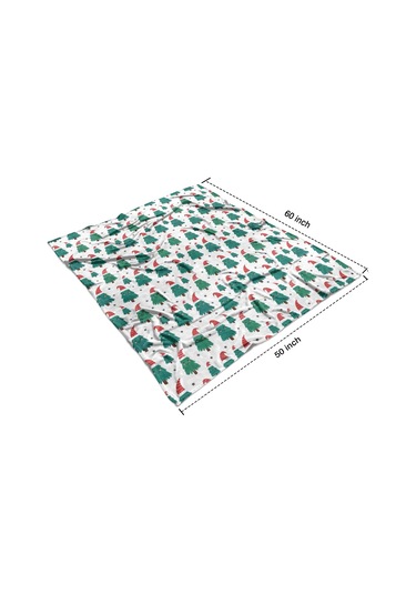 Noel Desenli 50x60 İnç Polar Battaniye, Yumuşak, Hafif Ve Kalın, Erkek, Kadın Ve Çocuk İçin Noel Ağacı Baba Noel