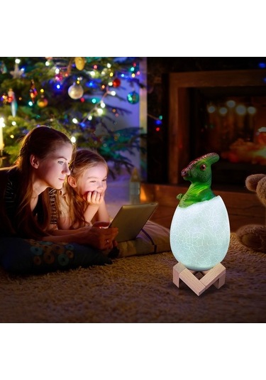 Moly Yunboo Pvc Dinozor 3d Led Gece Lambası, 3 Renk Dokunmatik, Çocuk Odası Dekoru, Akıllı Ev Işıkları Diğer