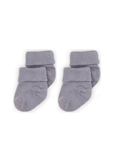 Novibaby 2'li Bambu Bebek Çorap I Cloud I 0 6 Ay I Gri Yenidoğan Bebek Çorabı Çok Renkli