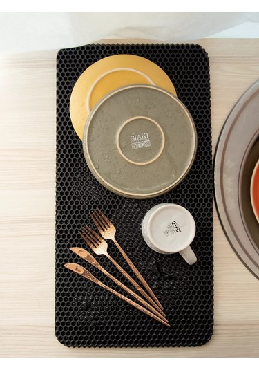 Kuchenmatt Bulaşık Kurutma Paspası Masaüstü Kurutucu Mutfak Masası İçin. 168690206 Siyah