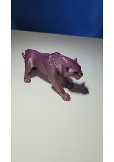 Dobi3d Dekoratif Kaplan Figürü Renk Geçişli 3d Baskı Kaplan Heykeli El Yapımı Masaüstü Dekor Objesi