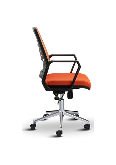 Asbir Mobilya Metis Metal Ayaklı Çalışma Koltuğu Ofis Sandalyesi Gri Kırmızı