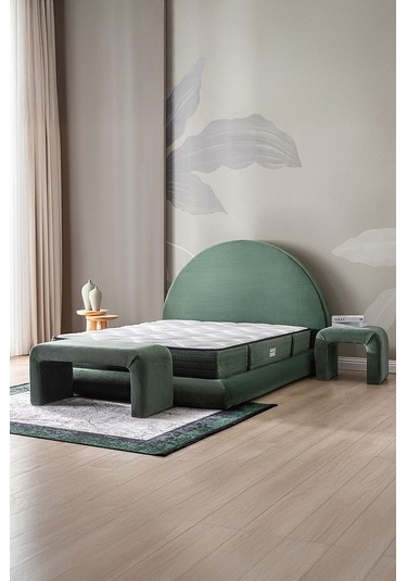 Good Night Legom Torba Yaylı Set Yatak Baza Başlık Tek Kişilik Yıkanabilir Ortopedik Yeşil