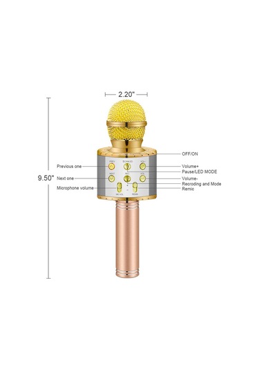 Springsun Pembe Kablosuz Bluetooth Mikrofon Hoparlörü - Led Işıklı, 1200mah Pil, Aux/sd/usb Desteğiyle Kısa Ve Kolay Kullanım