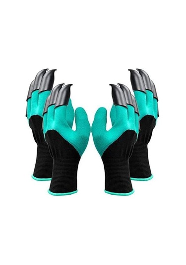 Erkekler Ve Kadınlar İçin Kazma Ve Dikim Amaçlı 2 Çift Su Geçirmez Pençeli Bahçe Eldiveni