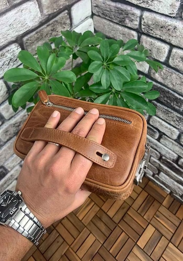 Guard Antik Taba Hakiki Deri Şifreli El Çantası Taba