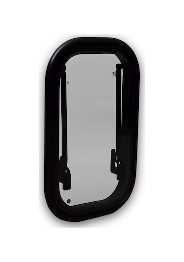 Babarvy 30x50cm Dikey 90 Amortisörlü Karavan Camı / Pencere Siyah