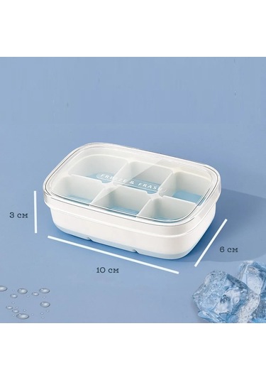Büro Ev Ofis Buzdolabı İçin 6bölme Silikon Yapışmaz Tabanlı Kapaklı Buz Kalıbı Diğer