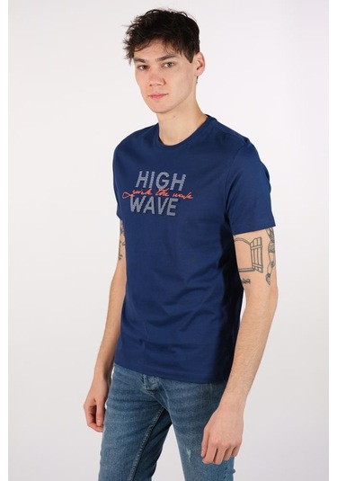 Arma Erkek Büyük Beden Bisiklet Yaka Tişört Y22374868301 İndigo