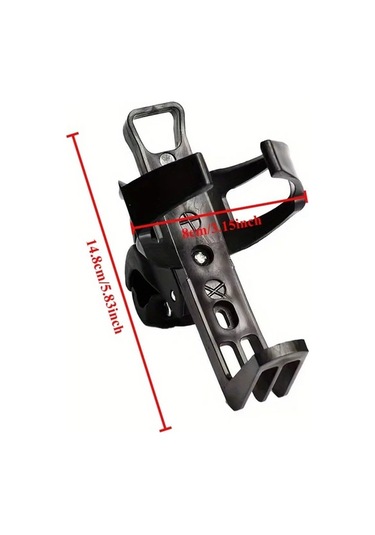 Chuangyinshop Siyah Bisiklet Şişe Kafesi Ayarlanabilir Tutucu Dönebilir Alet Gerektirmez Dayanıklı Siyah