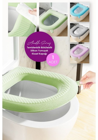 Anadolu Saray Yıkanabilir Bükülebilir Tuvalet Klozet Kapağı Süngeri | Pratik Su Geçirmez Klozet Kılıfı Mideri