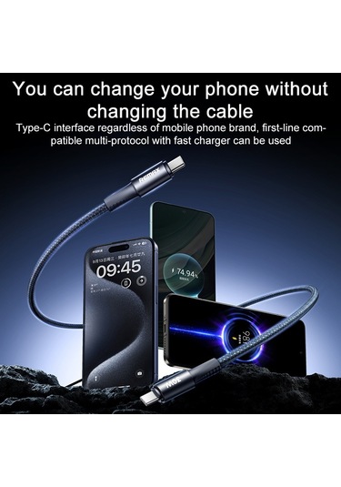 Remax Rc-c100 1.2m 30w Tip-c Tip-c Hızlı Şarj Örgülü Veri Kablosu Siyah