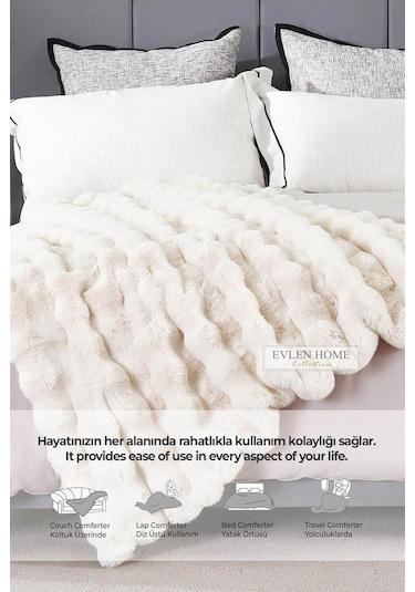 Kürk Yatak Örtüsü Çift Kişilik Dolgulu Peluş Yumuşak Çift Taraflı Yorgan 3 Parça Loria Kırık Beyaz Krem Kırık Beyaz Kürk Yatak Örtüsü Çift Kişilik Dolgulu Peluş Yumuşak Çift Taraflı Yorgan 3 Parça Loria Kırık Beyaz Krem Kırık Beyaz