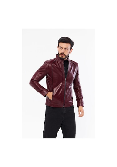Derinss Der198 Hakiki Deri Erkek Bordo Mont 001