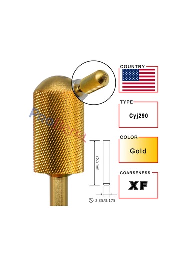 Rolinstar 6.6 Gümüş Büyük Namlu Yuvarlak Pürüzsüz Üst Tırnak Matkap Uçları Freze Kesici Manikür Pedikür Dosyalama Multı Altın