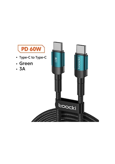Toocki Toocki Usb C Hızlı Şarj Kablosu İphone Uyumlu 15/14/13/12/11 Huawei P40/p30 Samsung Oppo Oneplus Fildişi 3m