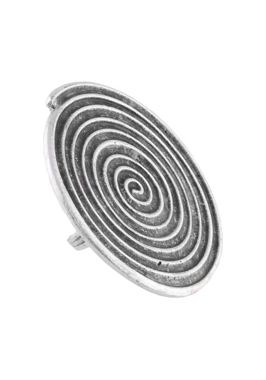 Kadın Antik Gümüş Kaplama Ayarlanabilir Spiral Yüzük N11.11426 Gümüş