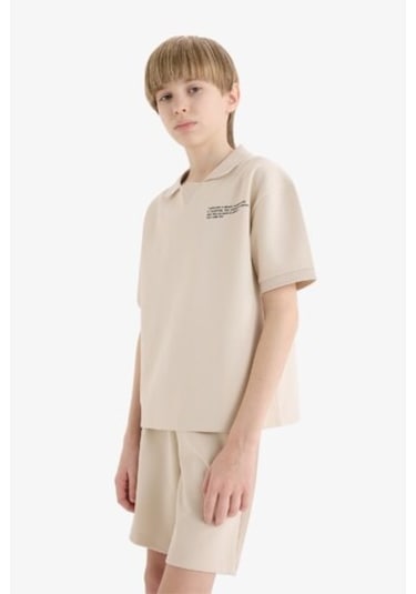 DeFacto Erkek Çocuk 2'li Takım Polo Yaka Baskılı Kısa Kollu Tişört Beli Lastikli Şort E2822A825SMBG74 DeFacto Erkek Çocuk 2'li Takım Polo Yaka Baskılı Kısa Kollu Tişört Beli Lastikli Şort E2822A825SMBG74