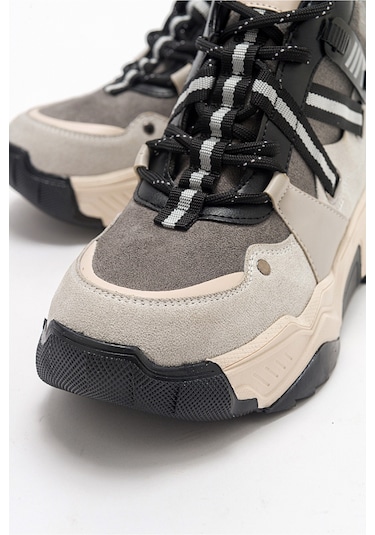 Luvishoes Clara Buz Siyah Kadın Spor Bot Buz Gri - Siyah