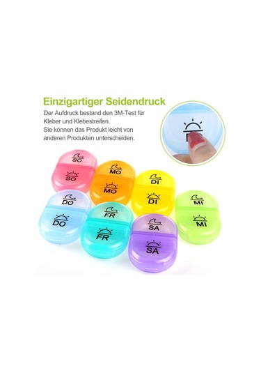 Sones Hafta 14 Izgaralar Gökkuşağı Taşınabilir Plastik Bölmeli İlaç Kutusu Gösterildiği Gibi